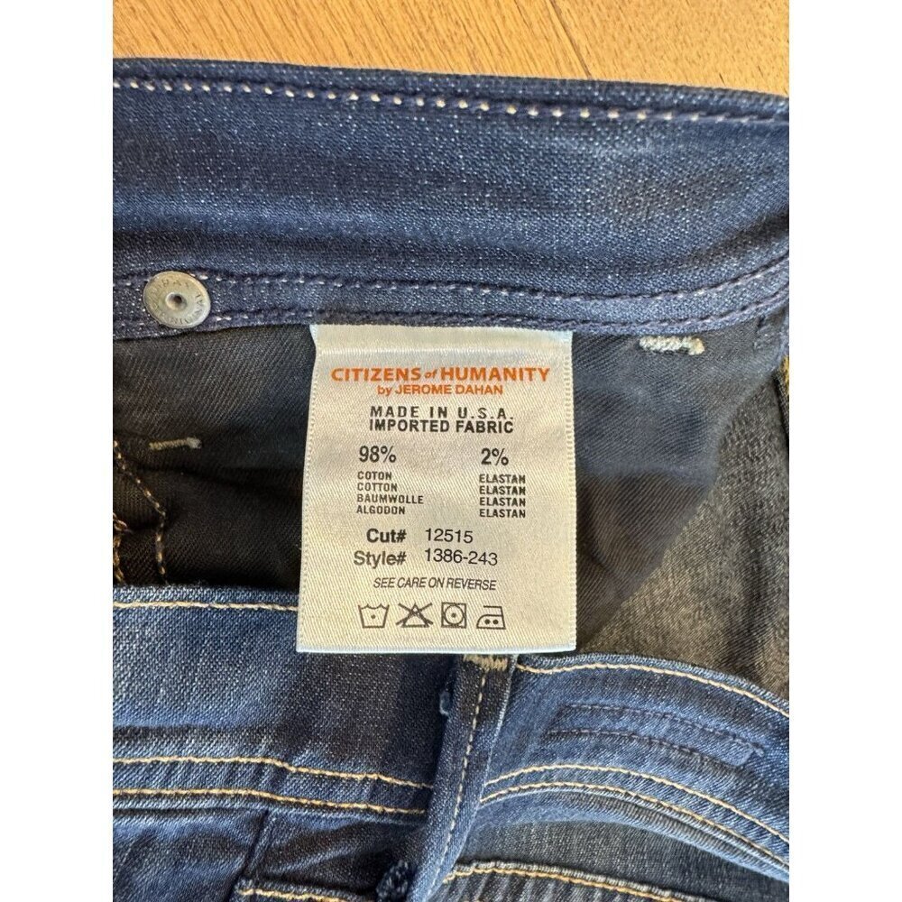 Blue Denim CITIZENS OF HUMANITY Dani Cropped Straight Leg Cuffed Jeans Size 26 - Picture 10 of 16